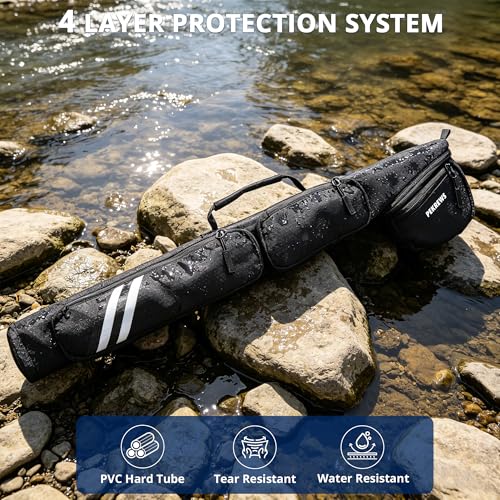 Fly Rod Case Fit 9ft 4 (Black / For 9ft 4-piece Fly Rod (Length: 30.5''))