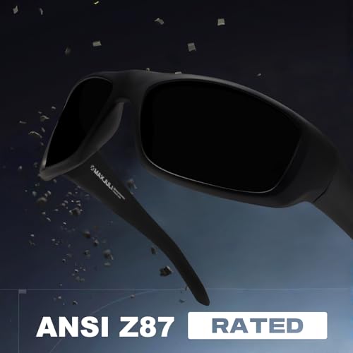XL Z87 Sports Sunglasses for Big Heads Men 8700 (Black/Super Dark)