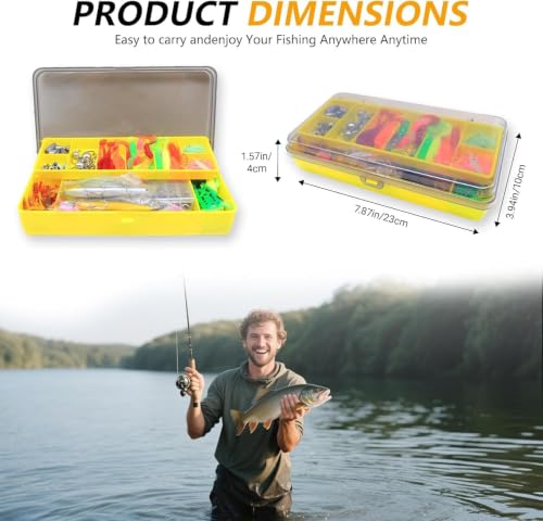 Fishing Lures Kit Assorted Baits with Portable Tackle Box