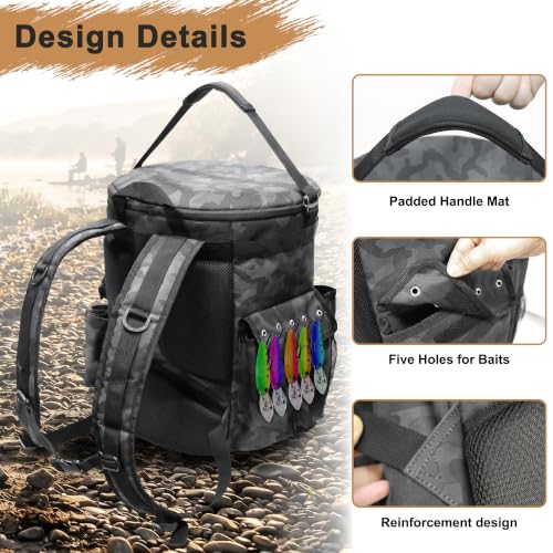 Fishing Bucket Backpack for 5 Gallon Bucket with Seat