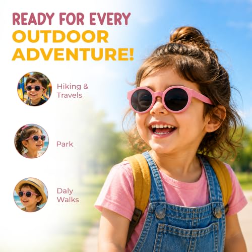 Kids Polarized Sunglasses for Boys & Girls (Blush Pink)