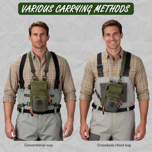 QulayQualy Fly Fishing Bag Chest Pack with WorkStation