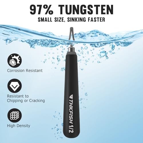 46Pcs Tungsten Drop Shot Weights Kit (Blcak / 12pcs tungsten weight+10pcs swivel + 20pcs beads)