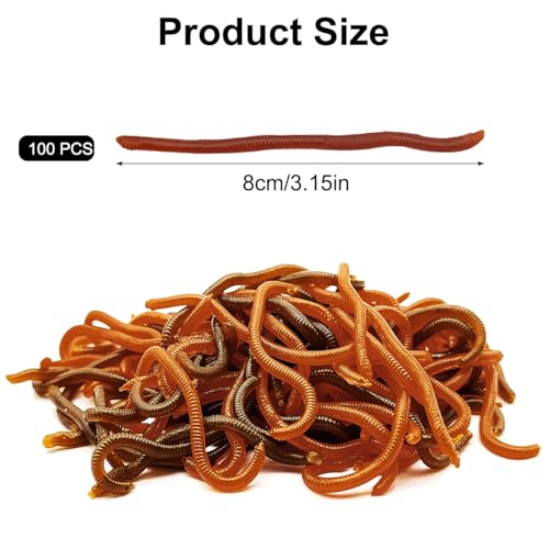 100 Pcs 3.3inch Soft Worms Fishing Lure Baits