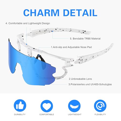 Polarized Sports Sunglasses for Men Women