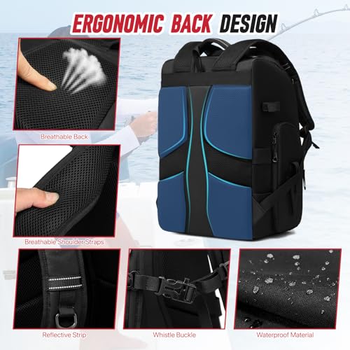 Fishing Tackle Backpack (B-Black(Without tackle box))