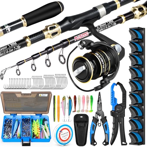 Fishing Gear Full Fishing kit Include Fishing Rod and Reel Combo (Blue Fishing Combo With Fishing Rod Holder)