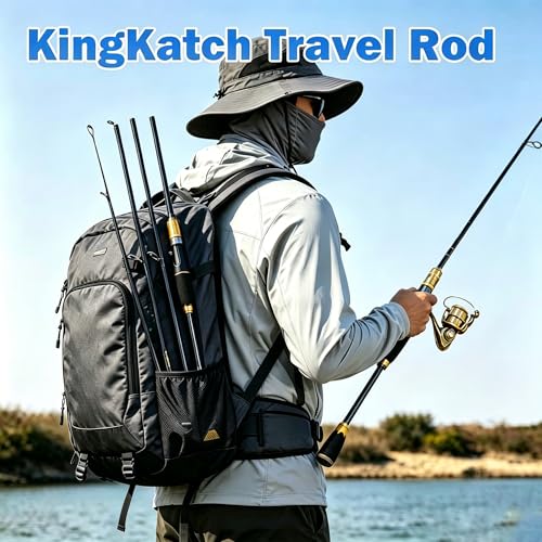 4 Piece Carbon Travel Fishing Rod (GOLD/black / G-GOLD-CAST7')