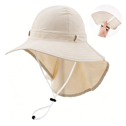 2Pack Sun Hat for Men Women with Neck Flap