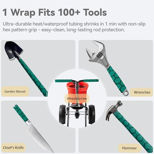Honeycomb Pattern Shrink Wrap for Ice Hockey Stick (35mm dia. x 5.25 ft long / Green)