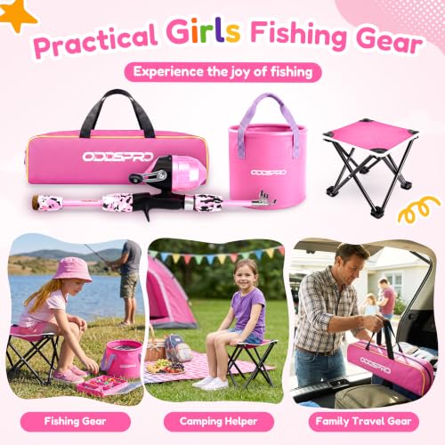 Pink Kids Fishing Pole (Light Pink 4.92ft)