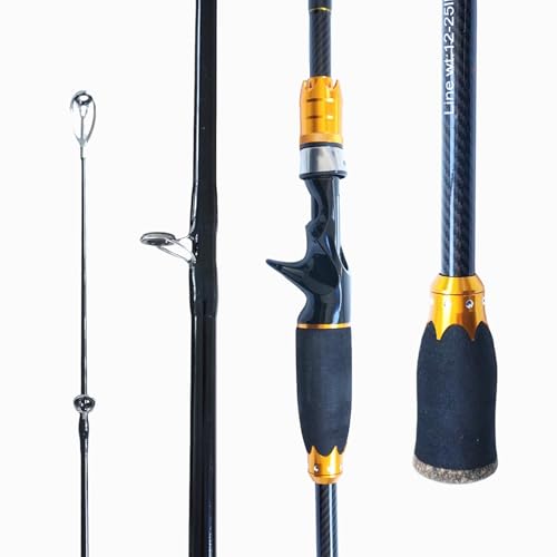 4 Piece Carbon Travel Fishing Rod (GOLD/black / G-GOLD-CAST7')
