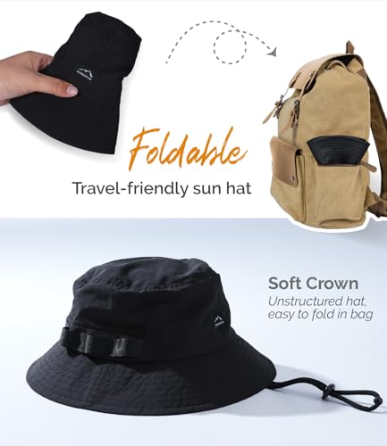 Mens Bucket Sun Hats (One Size / Black)