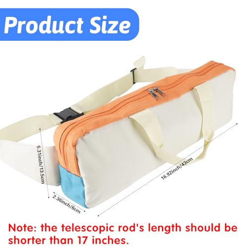 17 inch Fishing Tackle Carrier Bag for Telescopic Rod Fishing Gear (Beige+Blue+Orange)