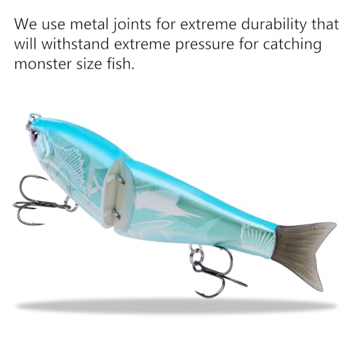 SwimShad Glide Baits Jointed Swimbait Bass Pike Salmon Trout Muskie Fishing Lure (Fish Camo / 7in/2.2oz)