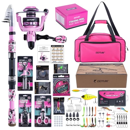 Pink Fishing Rod and Reel Combos (Pink Pole - Duffle Bag (w/ Bottle Opener) / 7FT/2.1M)