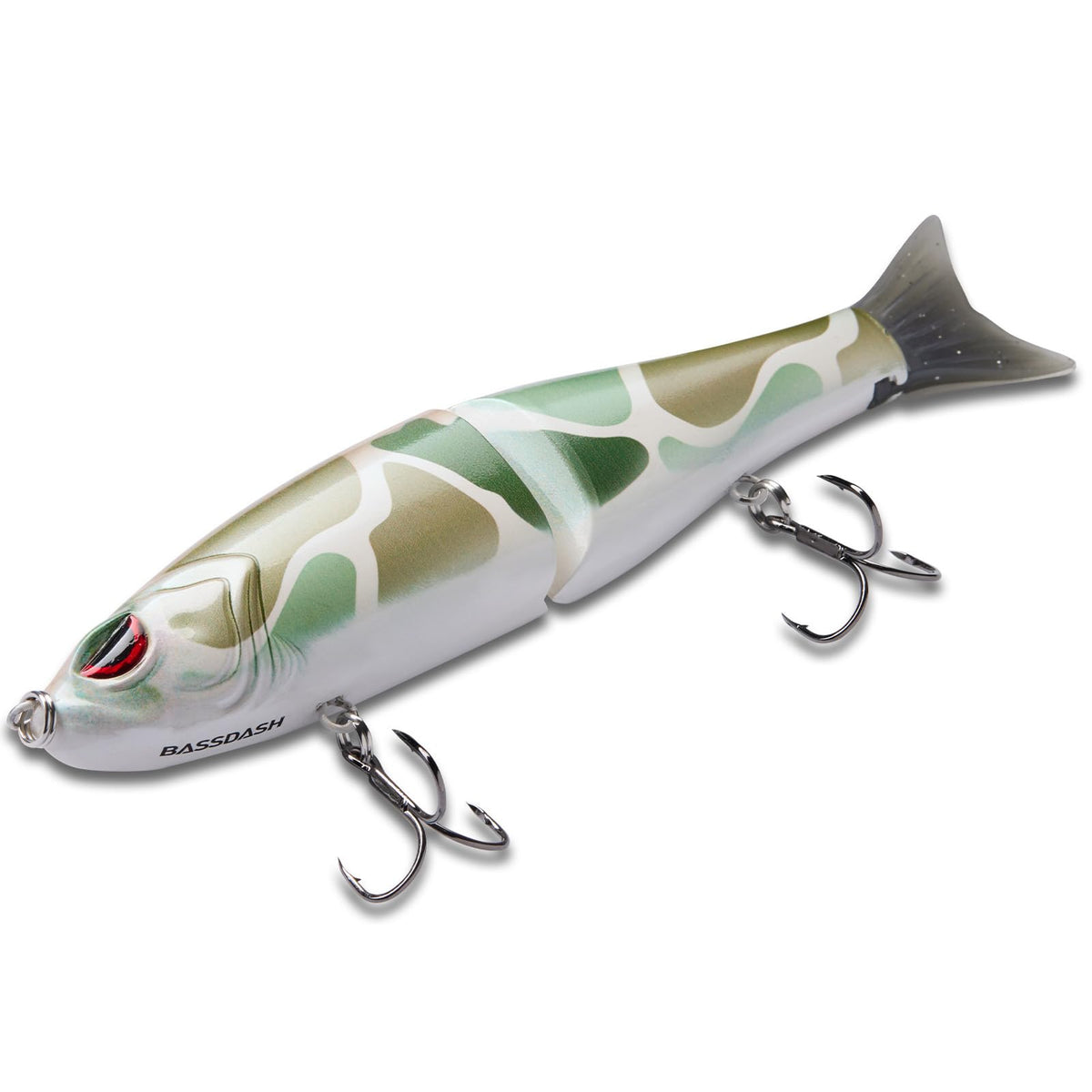 SwimShad Glide Baits Jointed Swimbait Bass Pike Salmon Trout Muskie Fishing Lure (Brown Color Block Camo / 4.5in/0.65oz)