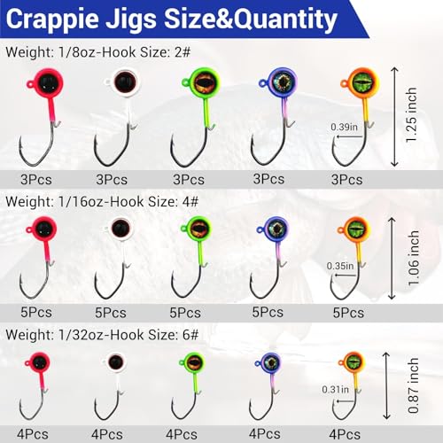 Big Eyes Crappie Jig Heads (1/32oz, 1/16oz, 1/8oz)