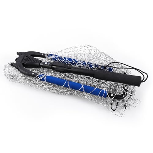 Fishing Landing Net with Telescoping Pole (N: Aluminum Handle With Deep Net and Large Mesh, 35.4" Full)