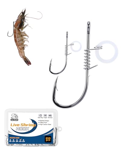 20PCS 4 0 Live Shrimp Fishing Hooks (4/0, 20pcs)
