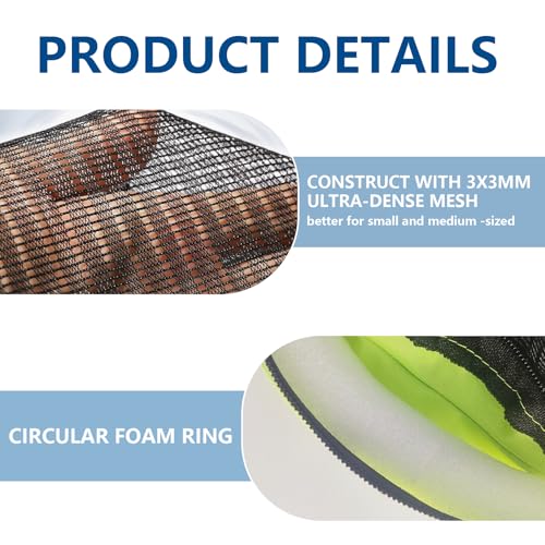 Floating Fish Basket Nylon Net Cage for Live Bait Storage (10 GAL Lime Green-13.8*13.8*15.8inch)