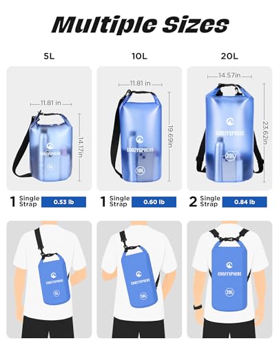 Waterproof Dry Storage Backpack with Phone Case & Whistle 20L (Blue / 20L)