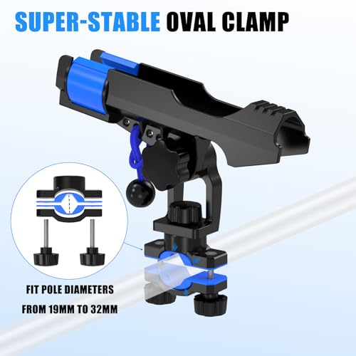 Clamp On Fishing Rod Holder for Boat Adjustable Rail Mount Pole Rack