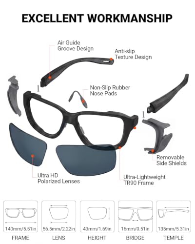 Polarized Sunglasses with Removable Side Shields
