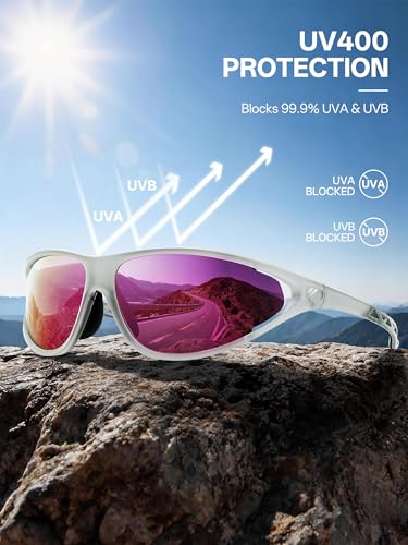 Polarized Sports Sunglasses for Men Women (06 Pink)