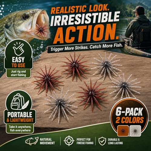 6 10 Pack Sea Urchin Bait (Red +Brown)