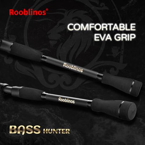 ROOBLINOS BASS Hunter 6.9ft Casting Spinning Freshwater Saltwater Rod Heavy Power Fast Action Fishing Pole 2