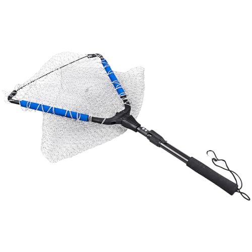 Fishing Landing Net with Telescoping Pole (N: Aluminum Handle With Deep Net and Large Mesh, 35.4" Full)