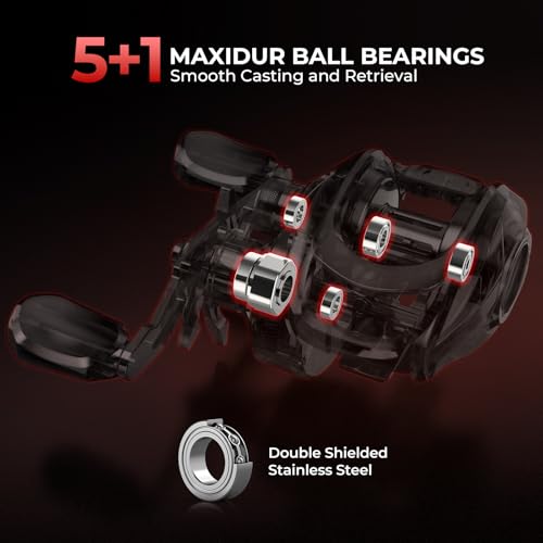 Brutus Twin Tip Baitcaster Combo (Right Handed Reel,6'6" M(2 Pcs + Extra Tip))