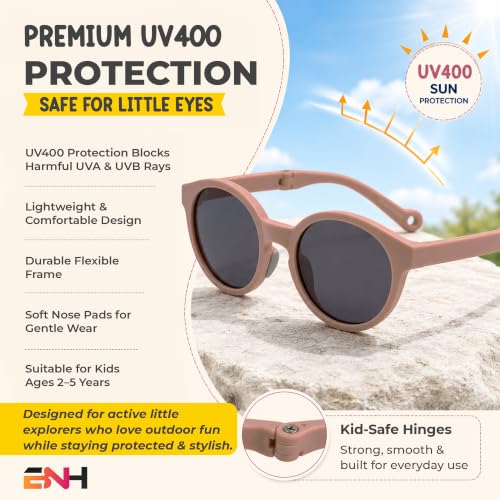 Kids Polarized Sunglasses for Boys & Girls (Brown)