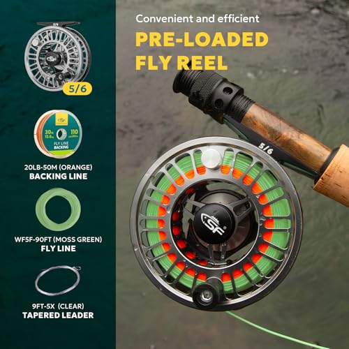 SF 003 Pro Fly Fishing Reel (Gunmetal Gray & Black/Moss Green / 5/6wt)