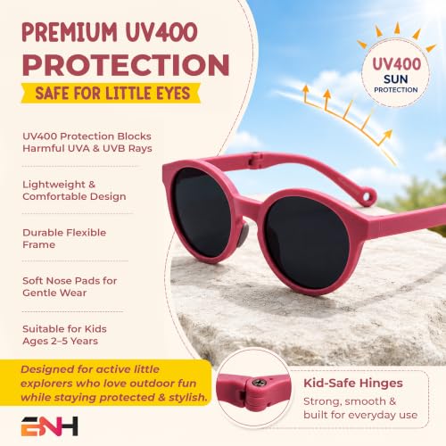 Kids Polarized Sunglasses for Boys & Girls (D.pink)
