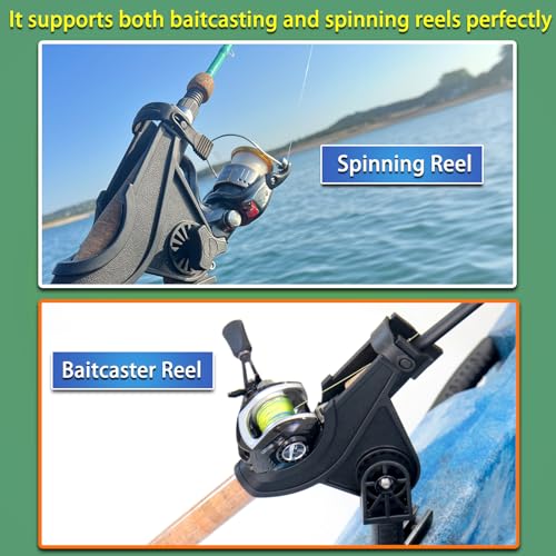 Track Mount Fishing Rod Holder with 360° Adjustable Kayak Track Adapter for Kayak & Boat