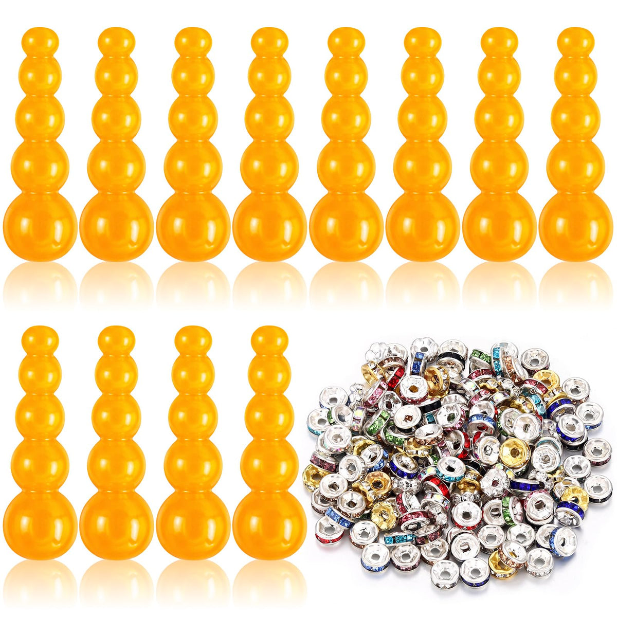 160 Pcs Fishing Beads 12 Pcs Stacked Fishing Beads (Yellow)
