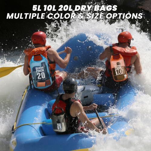 Waterproof Dry Bag Backpack for Kayaking (Orange / 20L)