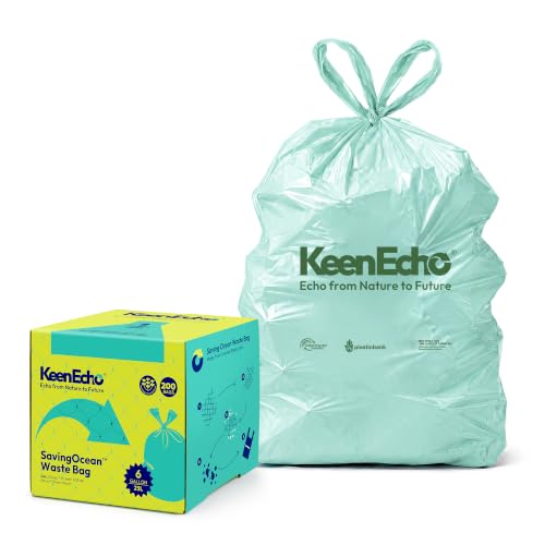 6 Gallon 200 Counts Small Green Trash Bags with Handle (Green 6 Gal / 1 Dispenser Box(4 Rolls))