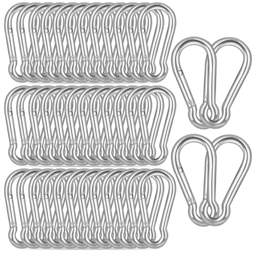 40PCS Carabiner Clips (Silver / 40PCS-M6)