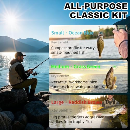Sea Urchin Baits for Bass Fishing (Ocean Blue/Grass Green/Reddish Brown)