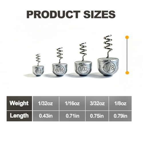 50 100Pcs Screw Lock Nail Weights for Bass Fishing Hover Neko Rig
