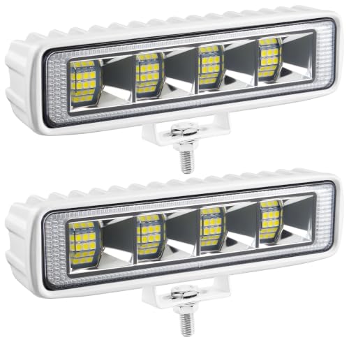 2PCS 6inch Marine Led Light Bar 12 (96W B White Housing)