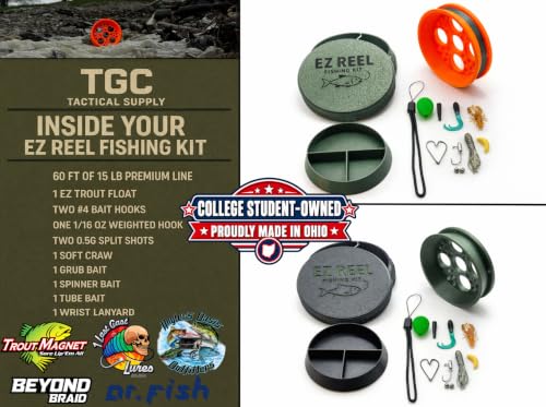 EZ Reel ~ Fishing Kit (Green Case-Orange Reel)