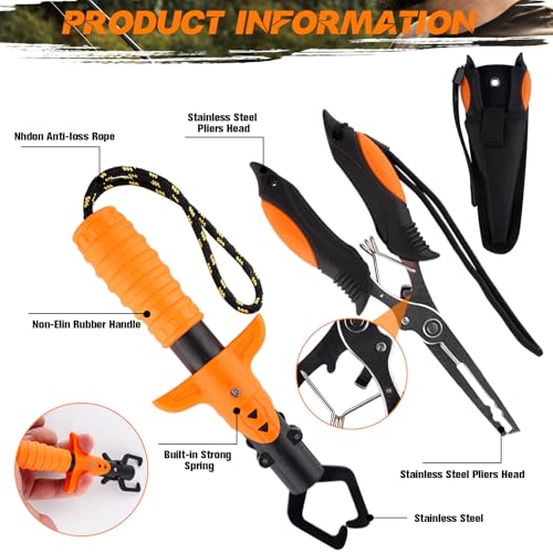 10 Pcs Fishing Tool Kit (Orange)