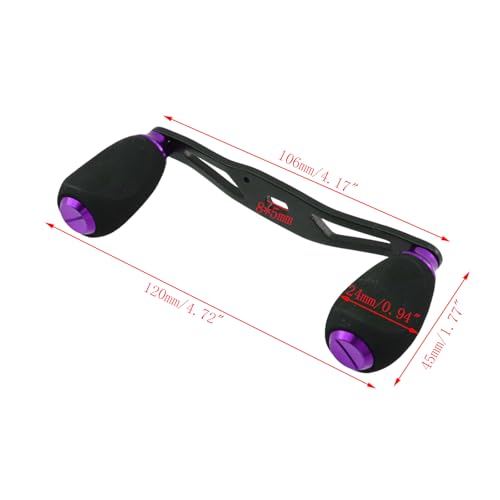 Fishing Baitcasting Reel Handle Replacement Parts (Black Purple)