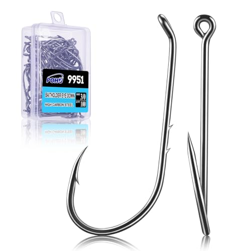 Baitholder Fishing Hooks 100Pcs Offset