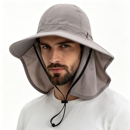 2Pack Sun Hat for Men Women with Neck Flap