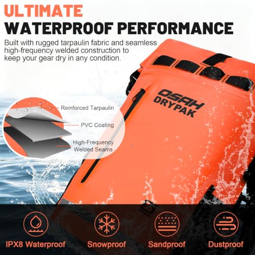 Waterproof Dry Bag Backpack 25L (Orange / 25L)